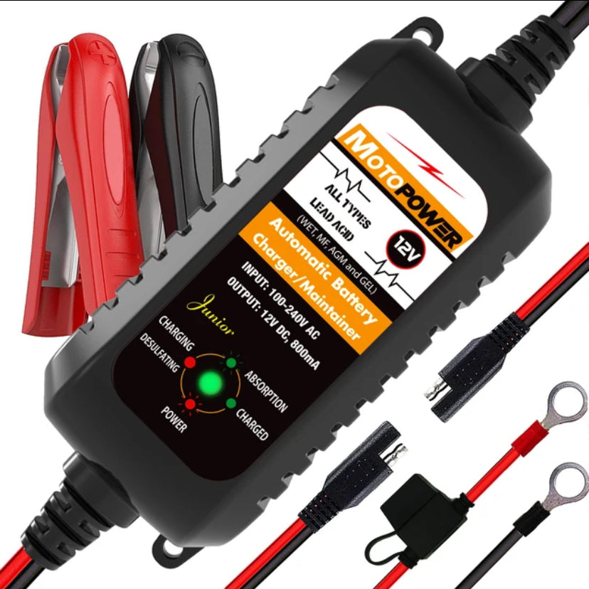 Chargeur pour motos et scooters fiable et facile à utiliser