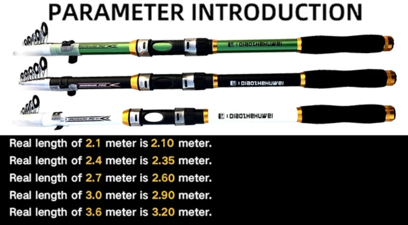 Canne à Pêche Professionnelle Télescopique - Carbone Vertigos Paris