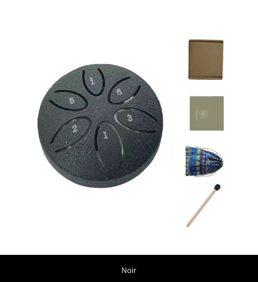 Mini Tambour de Pluie Handpan 6 Notes - Instrument de Méditation Vertigos Paris