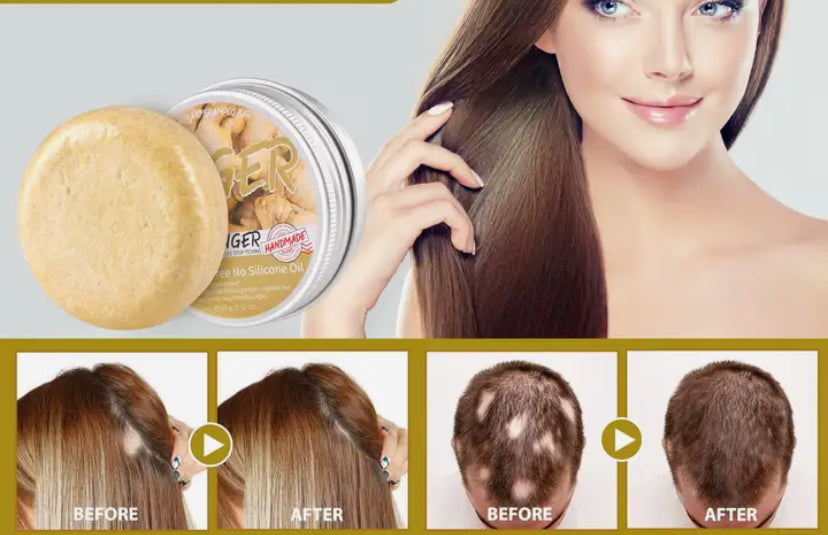 savon anti-chute de cheveux au gingembre