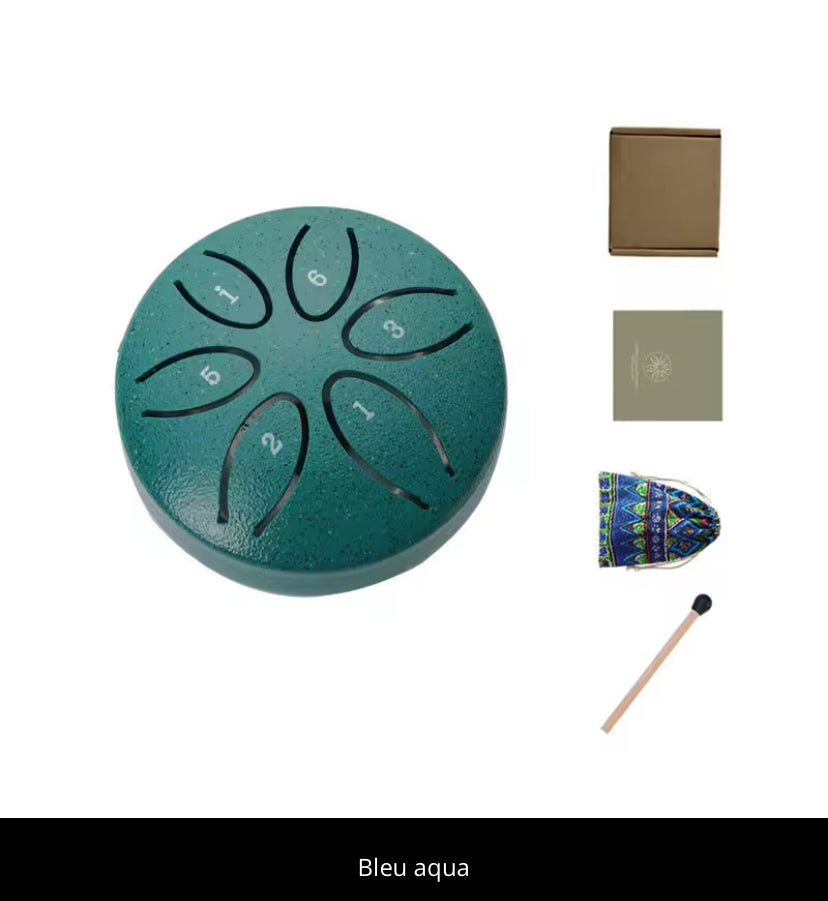 Mini Tambour de Pluie Handpan 6 Notes - Instrument de Méditation Vertigos Paris