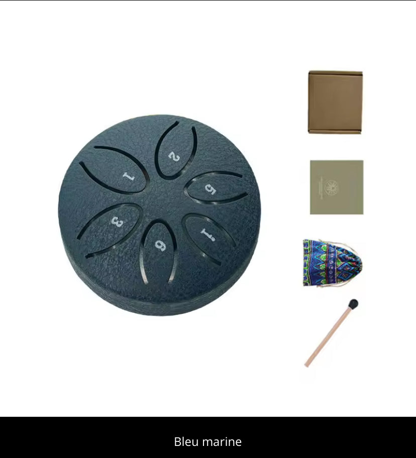 Mini Tambour de Pluie Handpan 6 Notes - Instrument de Méditation Vertigos Paris
