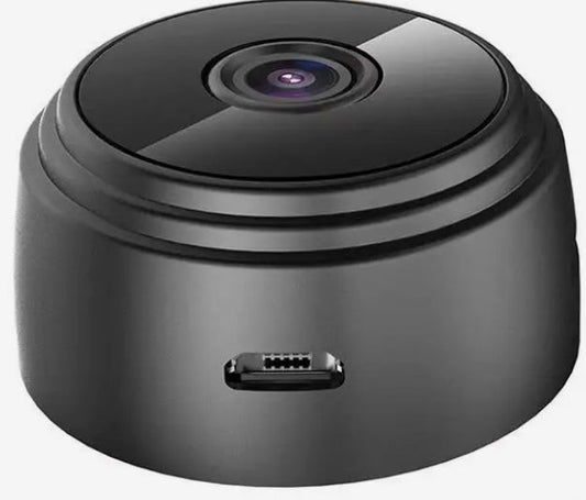 Caméra espion compacte bureau noir, design discret et objectif haute définition pour surveillance secrète