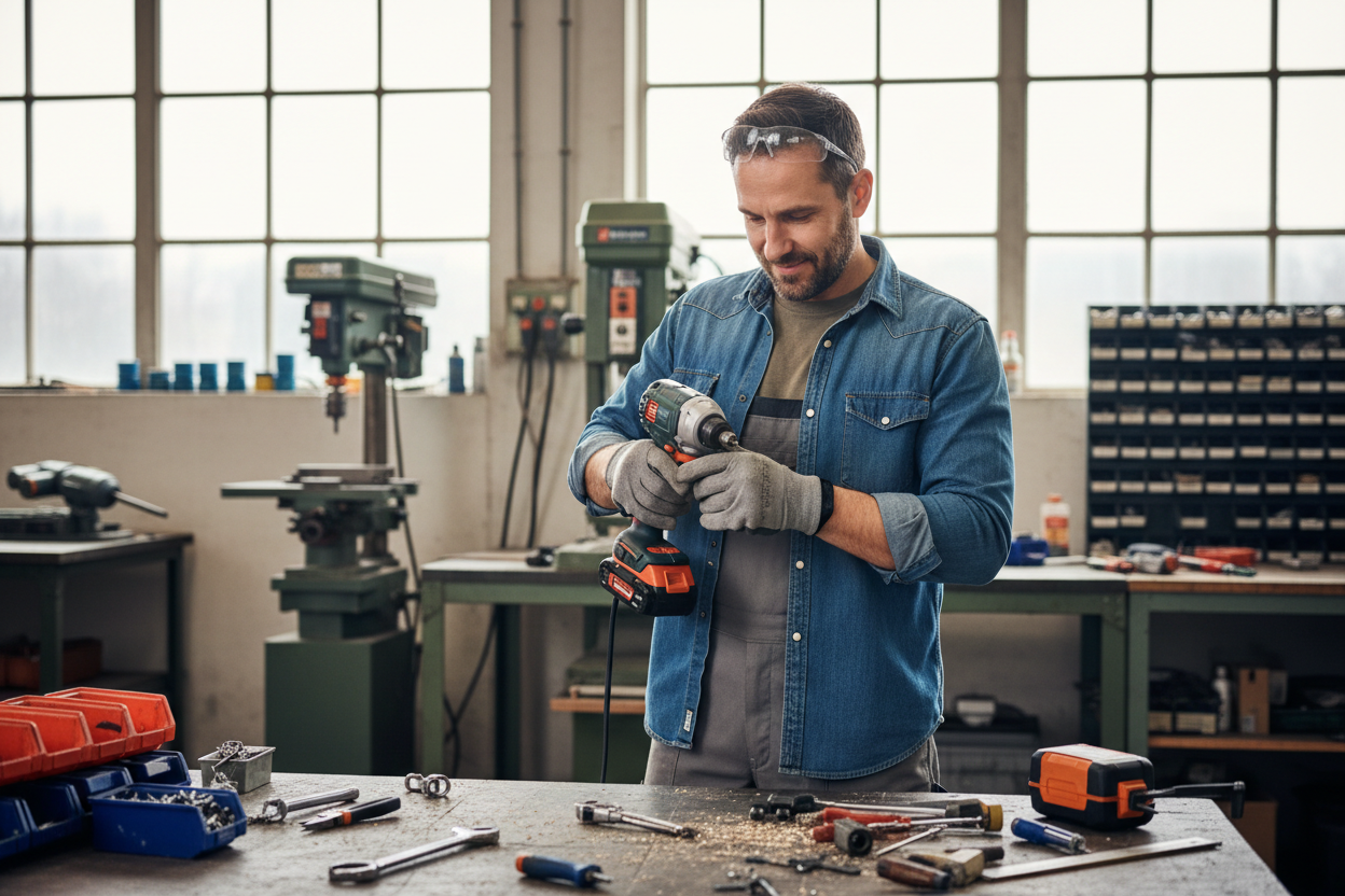 Un homme avec un pistolet électrique